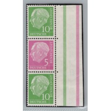 ALEMANIA OCCIDENTAL 1953 TIRA DE 3 SELLOS SE-TENANT NUEVA MINT